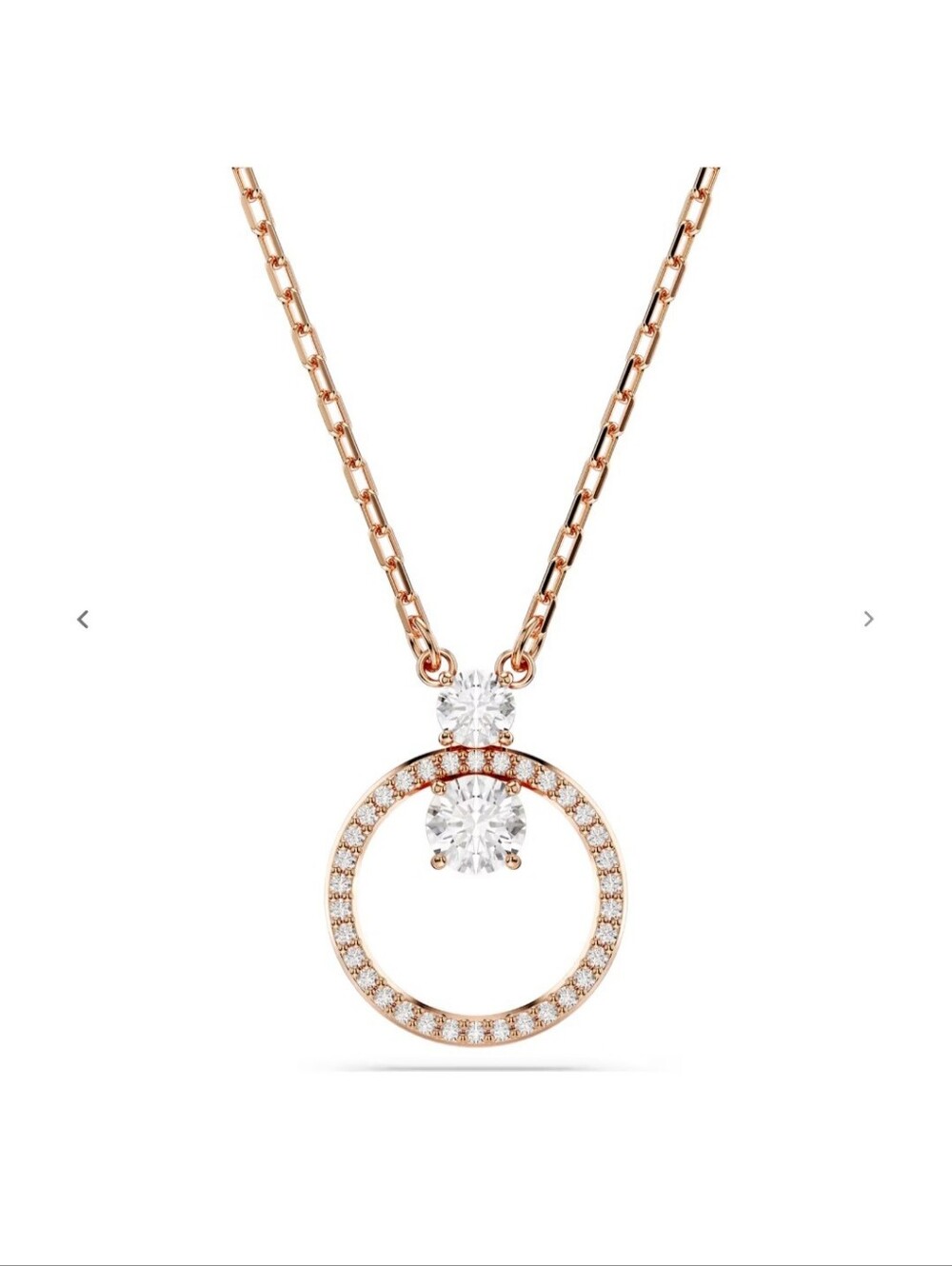 SWAROVSKI❣️Constella Rose Gold Circle CZs Pendant Necklace
